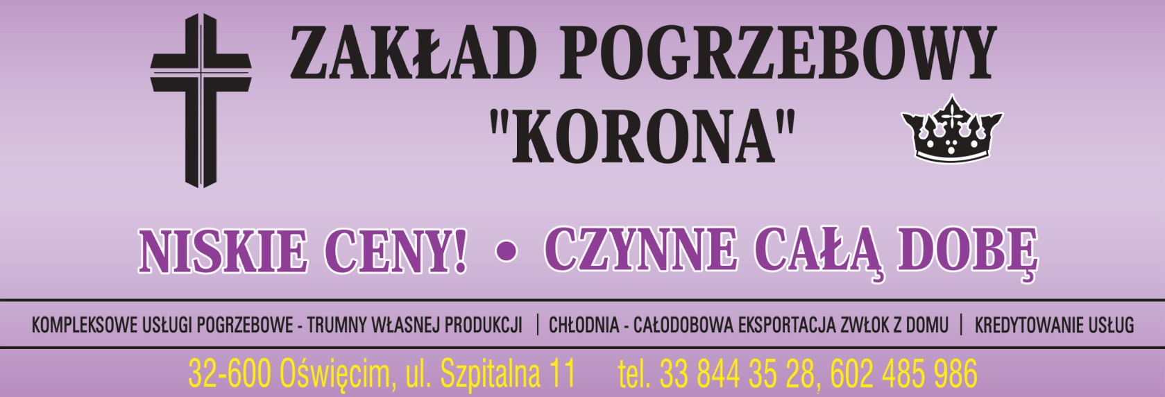Korona Zakład pogrzebowy Organizacja pogrzebu Transport Kremacje - trumny OŚWIĘCIM pogrzeby OŚWIĘCIM